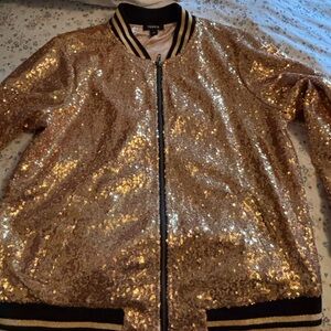 torrid Gold Sequin Bomber Jacket